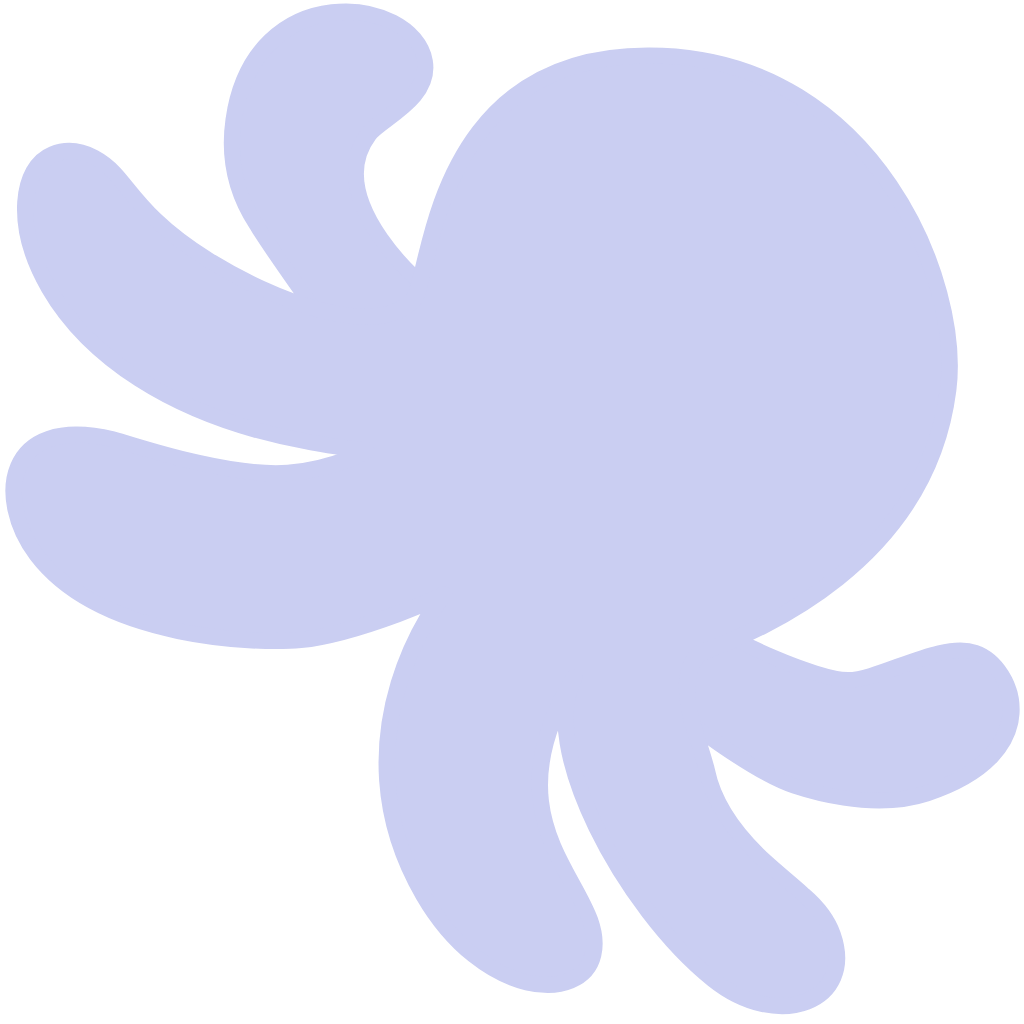 The Happy Squid logo, a pale blue squid, as a PNG